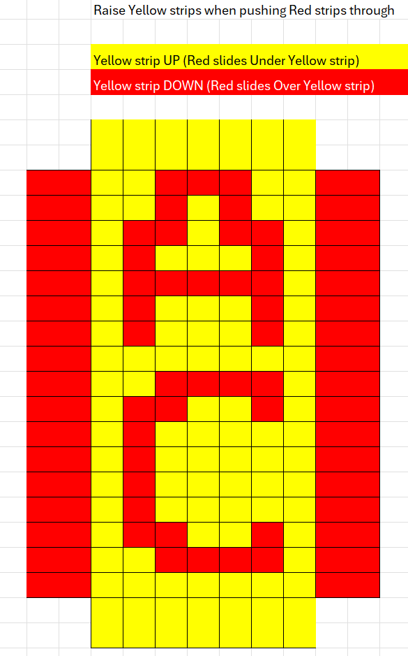 The Initials AC woven from paper strips