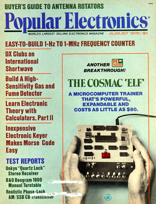 Popular Electronics Cover introducing the Cosmac Elf computer